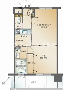 エンクレスト天神南III【9階】の間取り