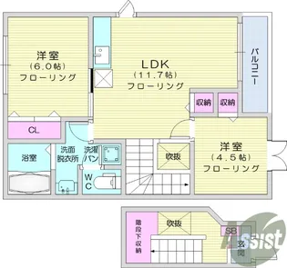 グリーンフィールドE棟【2階】の間取り