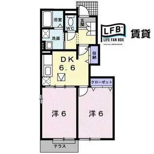 オアゾα【1階】の間取り