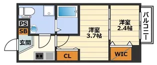 SERENiTE中津【8階】の間取り