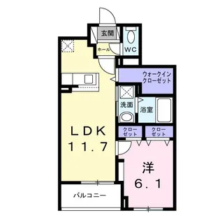 クレシエンテ ひばり【1階】の間取り