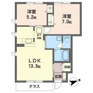 ディアスモダン明石台II【1階】の間取り
