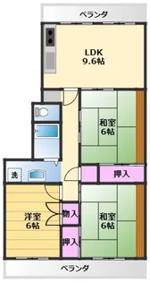 府中団地5号棟【5階】の間取り