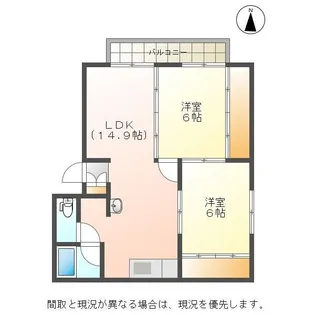サンライズ松美台【2階】の間取り