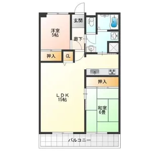 岸里コーポ【11階】の間取り