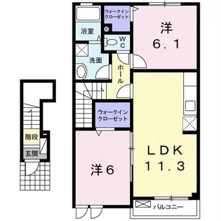 レバンテAB【2階】の間取り