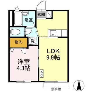 プリム・ローズ【1階】の間取り