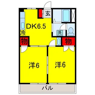コーポ富士見【1階】の間取り