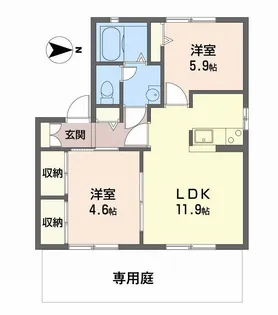 ディアス東南A棟【1階】の間取り