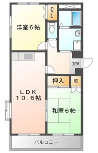 2LDKの間取り画像