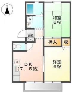 ジュネパレス東福山【2階】の間取り
