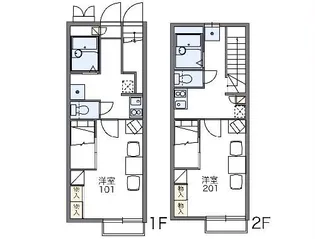 レオパレスハイフィールド【1階】の間取り