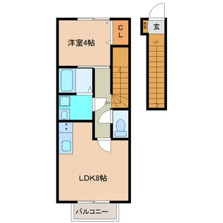 Opus One薬師堂【2階】の間取り