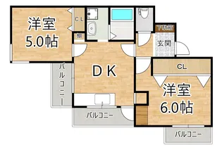 大阪府大阪市西淀川区佃1【マンション】の間取り