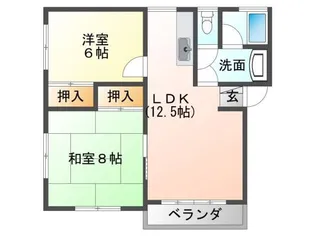 メゾンフローラル【2階】の間取り