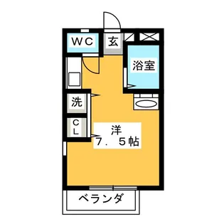 1Rの間取り画像