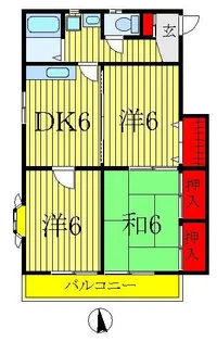 コーポウキガヤ【2階】の間取り