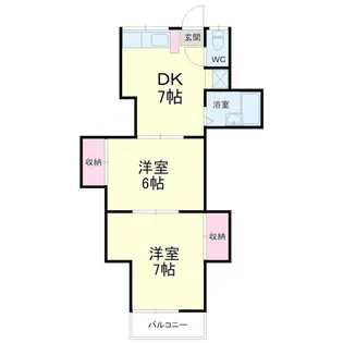 掛川ハイツA【1階】の間取り