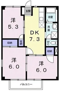 ラ・フォーレ柳原B【2階】の間取り
