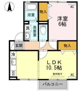 1LDKの間取り画像