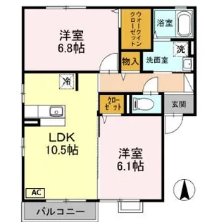 神奈川県海老名市門沢橋6【アパート】の間取り