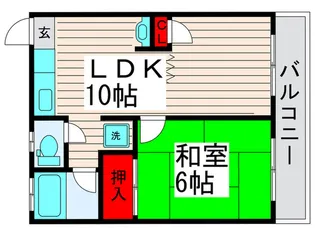 ハイツクロ-バ-【1階】の間取り