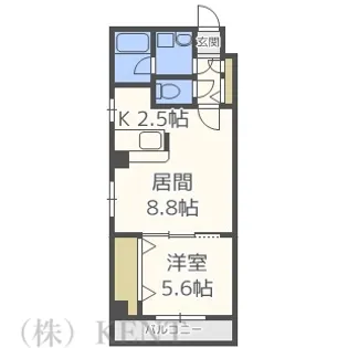 1LDKの間取り画像