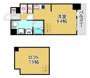 エスリード大阪シティーウエスト【7階】の間取り