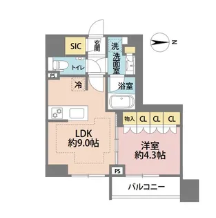 ピアース新宿三丁目【11階】の間取り