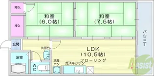 ピースフル石川【3階】の間取り
