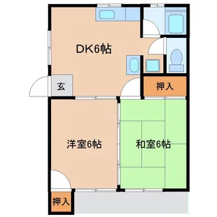 こいでアパート東【2階】の間取り