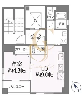 アンソレイユ月島【3階】の間取り