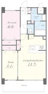 グランコート高槻【4階】の間取り