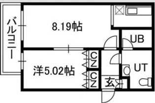 北海道札幌市中央区南五条西18【マンション】の間取り