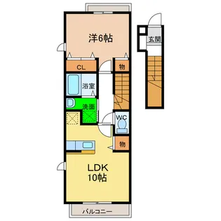 エアリーレジデンスA B【2階】の間取り