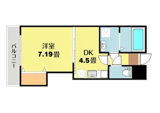 1DKの間取り画像