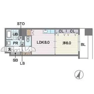 ディー・ウイングタワー【7階】の間取り