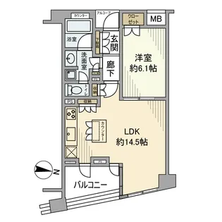 プラウド中野坂上【4階】の間取り
