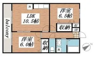 サンライズ万葉A棟【1階】の間取り