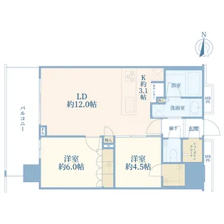 グランドメゾン白金の杜ザ・タワー【9階】の間取り