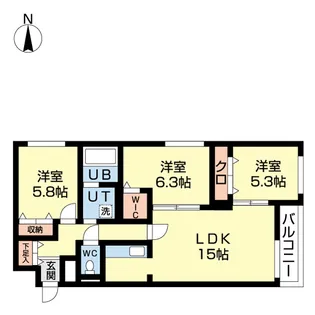 北海道北広島市美沢3【マンション】の間取り