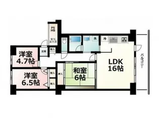 大津東スカイハイツ【4階】の間取り