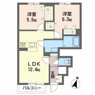 シャーメゾン オーブA【1階】の間取り