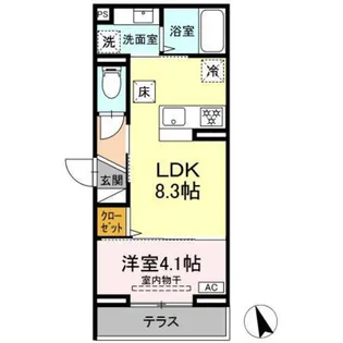 D Paina 上平間 II【1階】の間取り