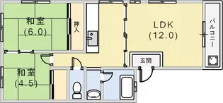 ランマンション【3階】の間取り