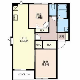 サニーフラットM A【2階】の間取り