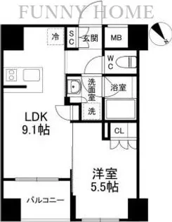 クレストコート世田谷松原【5階】の間取り