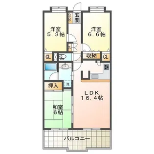 ローレルスクエア津南が丘壱番館【2階】の間取り