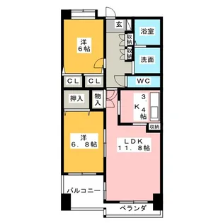 ペアライフ堀田【8階】の間取り