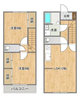 メゾネット由の間取り